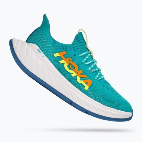 Moteriški bėgimo bateliai HOKA Carbon X 3 blue-yellow 1123193-CEPR