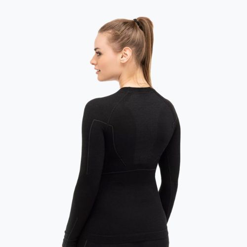 Moteriški termo marškinėliai Brubeck LS12810 Active Wool black