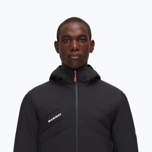 Mammut Rime Light IN Flex Vyriška pūkinė striukė su gobtuvu juodos spalvos