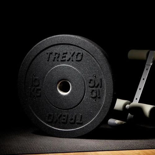 TREXO olimpiniai svarmenys su buferiu juodi TRX-BMP010 10 kg
