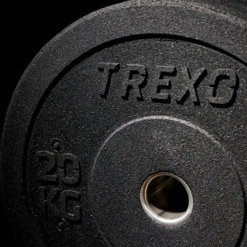 TREXO olimpiniai svarmenys su buferiu juodi TRX-BMP020 20 kg