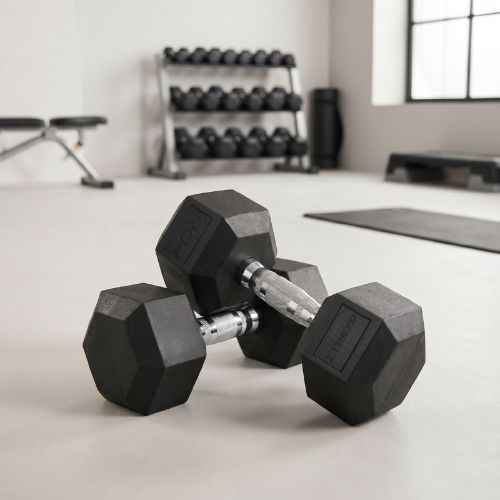 XTREXO Hex HXD200 20 kg gumuoti hanteliai