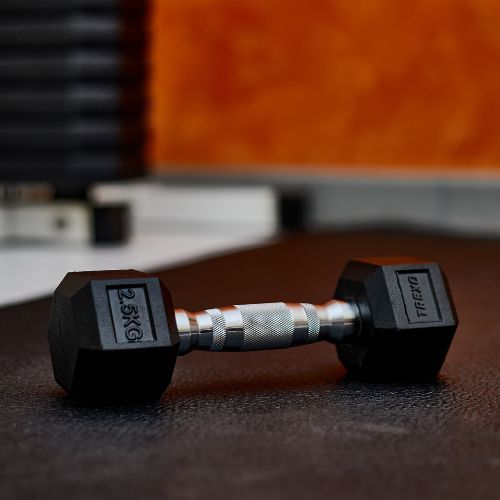 XTREXO Hex HXD25 gumuoti hanteliai 2,5 kg