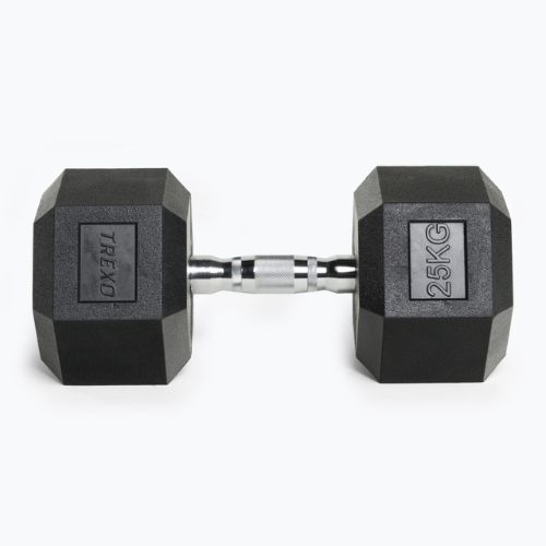 TREXO Hex HXD250 gumuoti hanteliai 25 kg