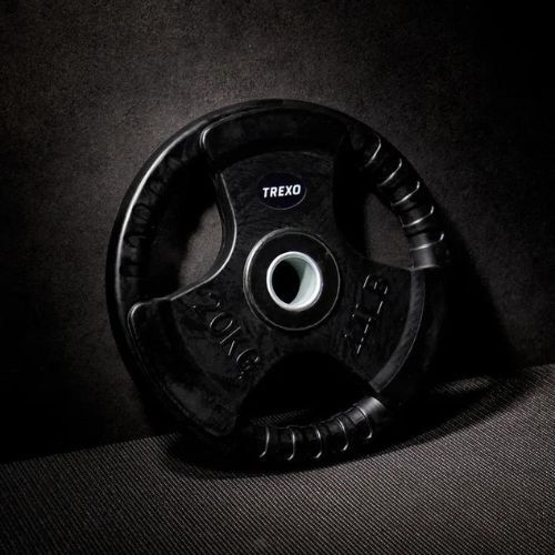 TREXO juodos spalvos gumuoto ketaus svoris RW20 20 kg
