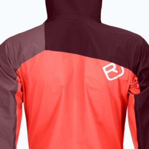 Moteriška ORTOVOX Westalpen 3L Šviesiai oranžinės ir bordo spalvos lietpaltis 7021200018