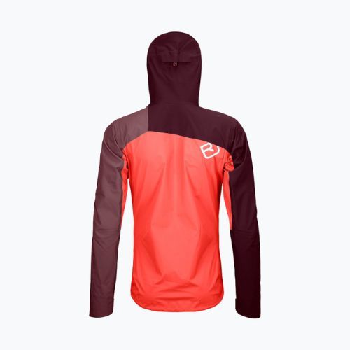 Moteriška ORTOVOX Westalpen 3L Šviesiai oranžinės ir bordo spalvos lietpaltis 7021200018