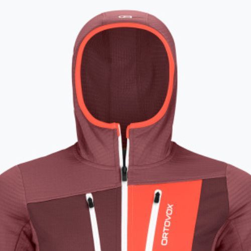 Moteriški trekingo džemperiai ORTOVOX Fleece Grid Hoody red 87201