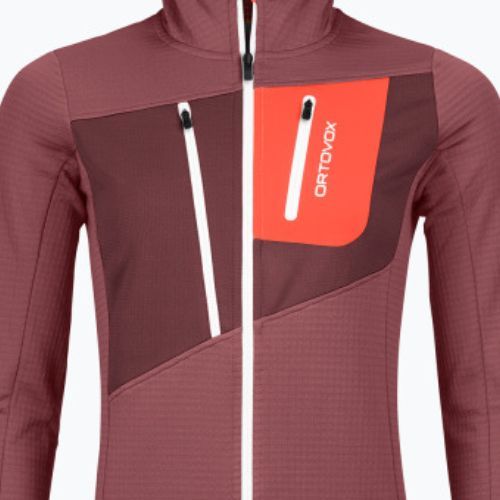 Moteriški trekingo džemperiai ORTOVOX Fleece Grid Hoody red 87201