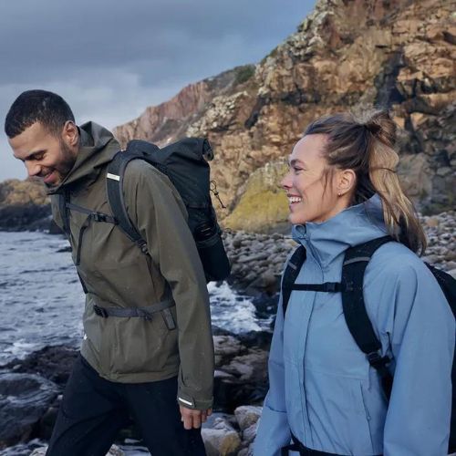 Moteriška striukė nuo lietaus Fjällräven HC Hydratic Trail blue F86982