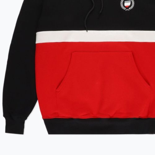 Vyriškas PROSTO Emblem džemperis su gobtuvu juodai raudonos spalvos KL222MSWE2023