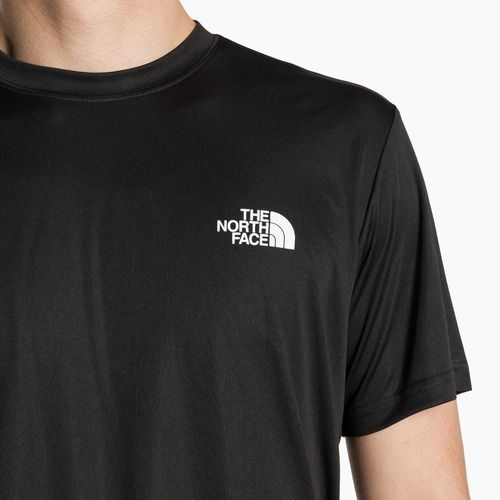 The North Face Reaxion Red Box vyriški trekingo marškinėliai juodai balti NF0A4CDWKY41