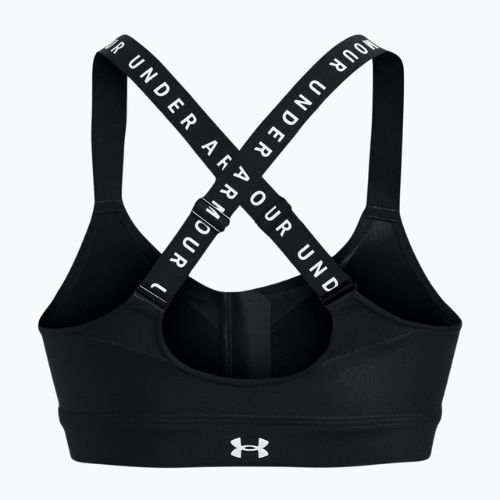 Under Armour Infinity High Bra fitneso liemenėlė su užtrauktuku juoda 1373860