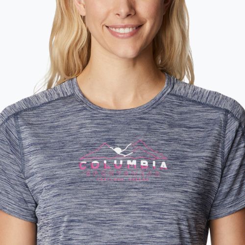 Columbia moteriški trekingo marškinėliai Zero Rules Graphic Crew pilkos spalvos 1991583467