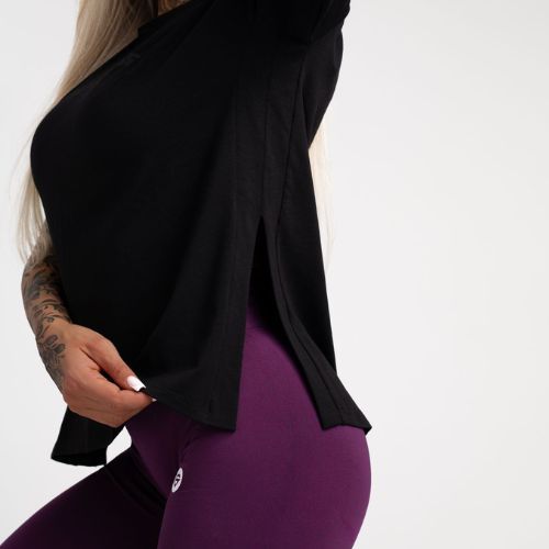 Moteriški treniruočių marškinėliai Gym Glamour Glamour Black 417