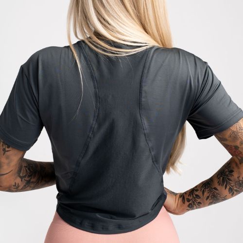 Moteriški treniruočių marškinėliai Gym Glamour Sport Grey 425