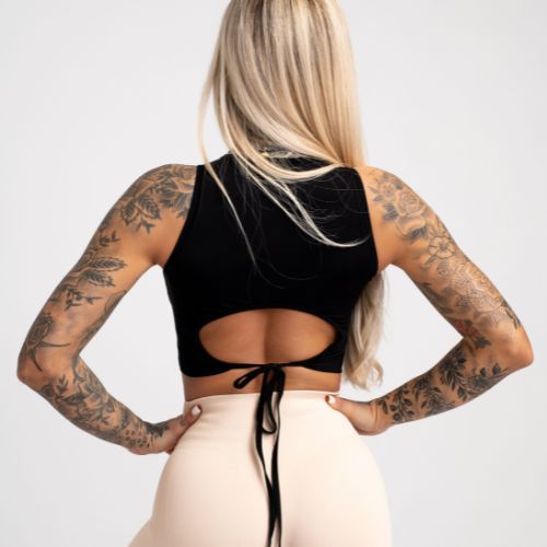 Moterų sporto salė Glamour Tiered Training Top Black 440