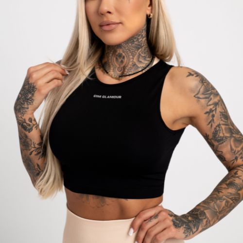 Moterų sporto salė Glamour Tiered Training Top Black 440
