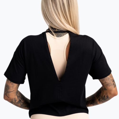 Moteriški treniruočių marškinėliai Gym Glamour V Black 421