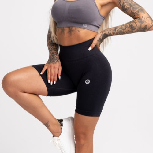 Moteriški treniruočių šortai Gym Glamour Flexible Anthracite 435