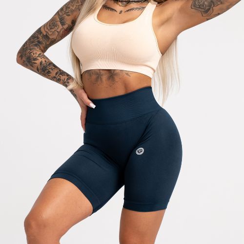 Moteriški treniruočių šortai Gym Glamour Flexible Dark Sea 437