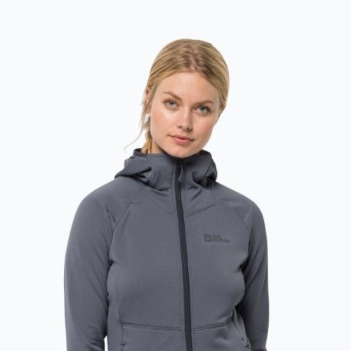 Jack Wolfskin moteriška trekingo striukė Kolbenberg Hooded FZ grey 1711071