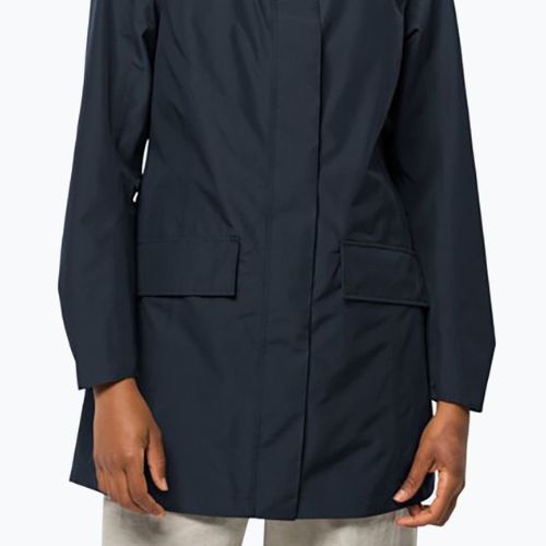 Jack Wolfskin Cape York Paradise moteriška striukė nuo lietaus tamsiai mėlyna 1111245