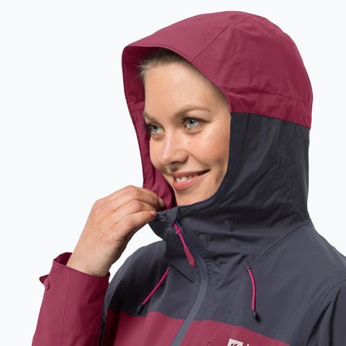 Jack Wolfskin Go Hike moteriška striukė nuo lietaus kaštoninės spalvos 1113972
