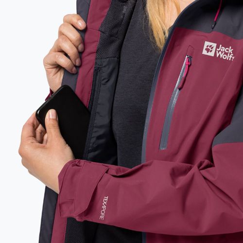 Jack Wolfskin Go Hike moteriška striukė nuo lietaus kaštoninės spalvos 1113972