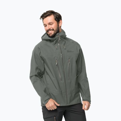 Jack Wolfskin vyriška striukė nuo lietaus Kammweg 3L Jkt M žalia 1115831