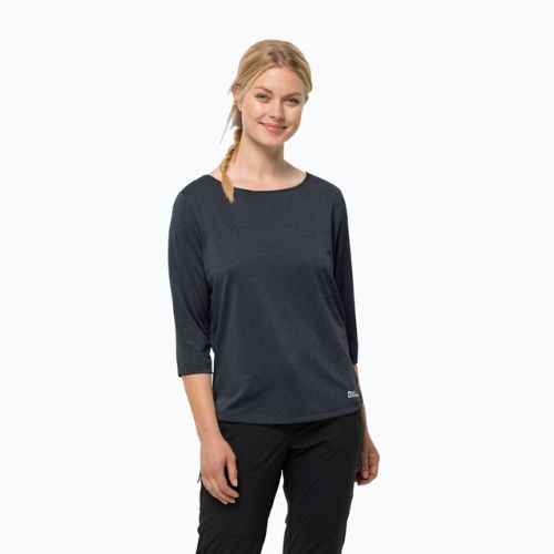 Jack Wolfskin moteriški marškinėliai Jwp 3/4 navy blue 1806655