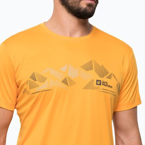 Jack Wolfskin Peak Graphic vyriški trekingo marškinėliai oranžiniai 1807183