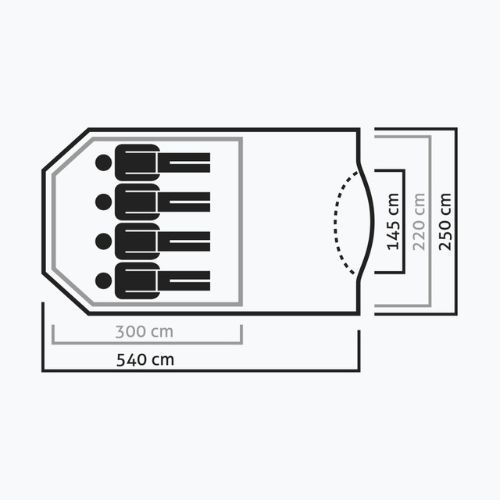 Salewa Lodge IV 4 asmenų kempingo palapinė žalia 00-00000000005600