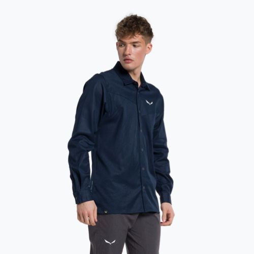 Vyriški Salewa Fanes Hemp trekingo marškinėliai tamsiai mėlyni 00-0000028298