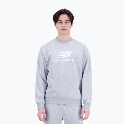 Vyriški treniruočių marškinėliai New Balance Essentials Stacked Logo French Terry Crewneck pilka MT31538AG