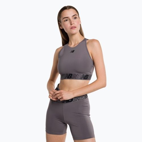 New Balance Relentless Crop pilka fitneso liemenėlė WB31175ZNC