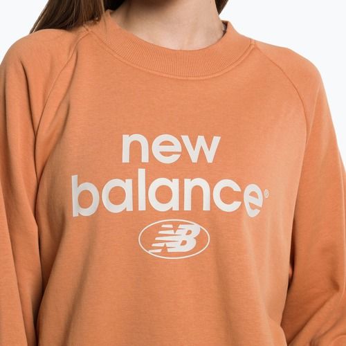 Moteriški treniruočių marškinėliai New Balance Essentials Reimagined Archive French Terry Crewneck brown WT31508SEI