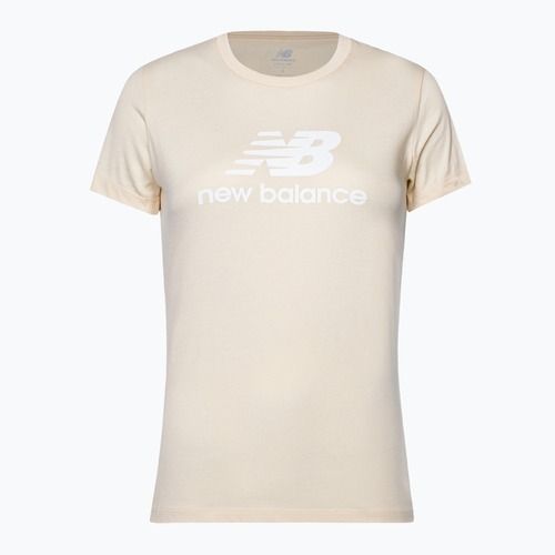 Moteriški marškinėliai New Balance Essentials Stacked Logo Co beige WT31546TCM