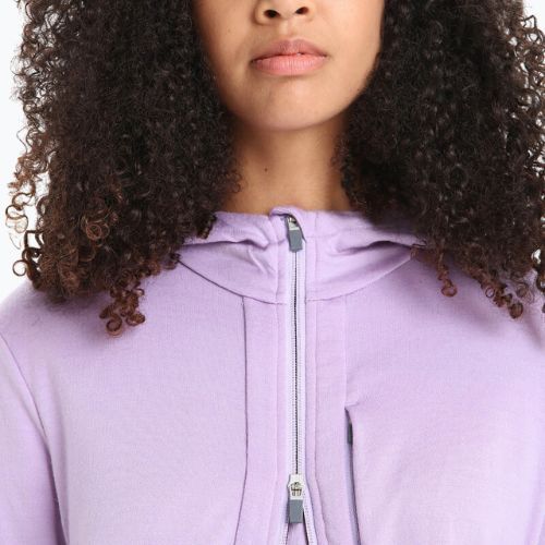 Icebreaker moteriška trekingo striukė Quantum III Zip Hood purple gaze