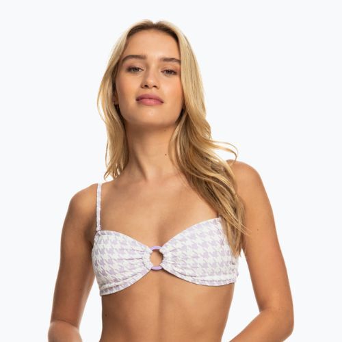 ROXY Check It Bandeau maudymosi kostiumėlio viršutinė dalis purple rose