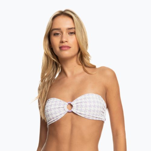 ROXY Check It Bandeau maudymosi kostiumėlio viršutinė dalis purple rose