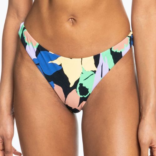 ROXY Color Jam Cheeky antracito spalvos gėlių Jammin maudymosi kostiumėlio apačia