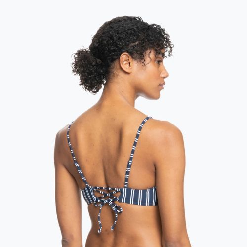 ROXY Into The Sun Athletic Trikampio formos maudymosi kostiumėlio viršutinė dalis mood indigo novela stripe vert