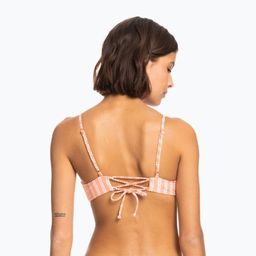 ROXY Into The Sun Athletic Triangle papaya punch novelta stripe swimsuit top h