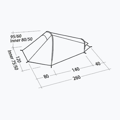 Easy Camp Geminga 100 Compact 1 asmens trekingo palapinė pilkai žalia 120446