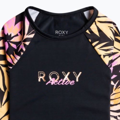 ROXY Active Joy vaikiški maudymosi marškinėliai Lycra antracite zebra jungle girl