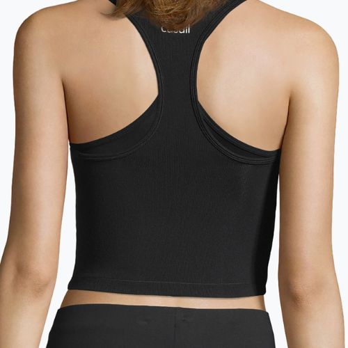 Casall Crop Rib Racerback moteriška treniruočių liemenėlė juoda 20424