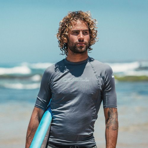 Vyriški maudymosi marškinėliai O'Neill Basic Skins Rash Guard grey 3341