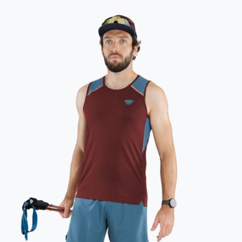 Vyriškas bėgimo marškinėlis DYNAFIT Sky Tank bordo spalvos 08-0000071651