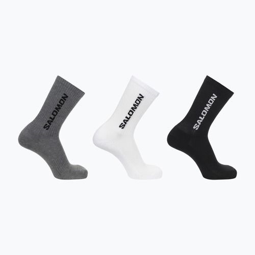 Salomon Everyday Crew 3 poros trekingo kojinių juoda/balta/vidutinė pilka